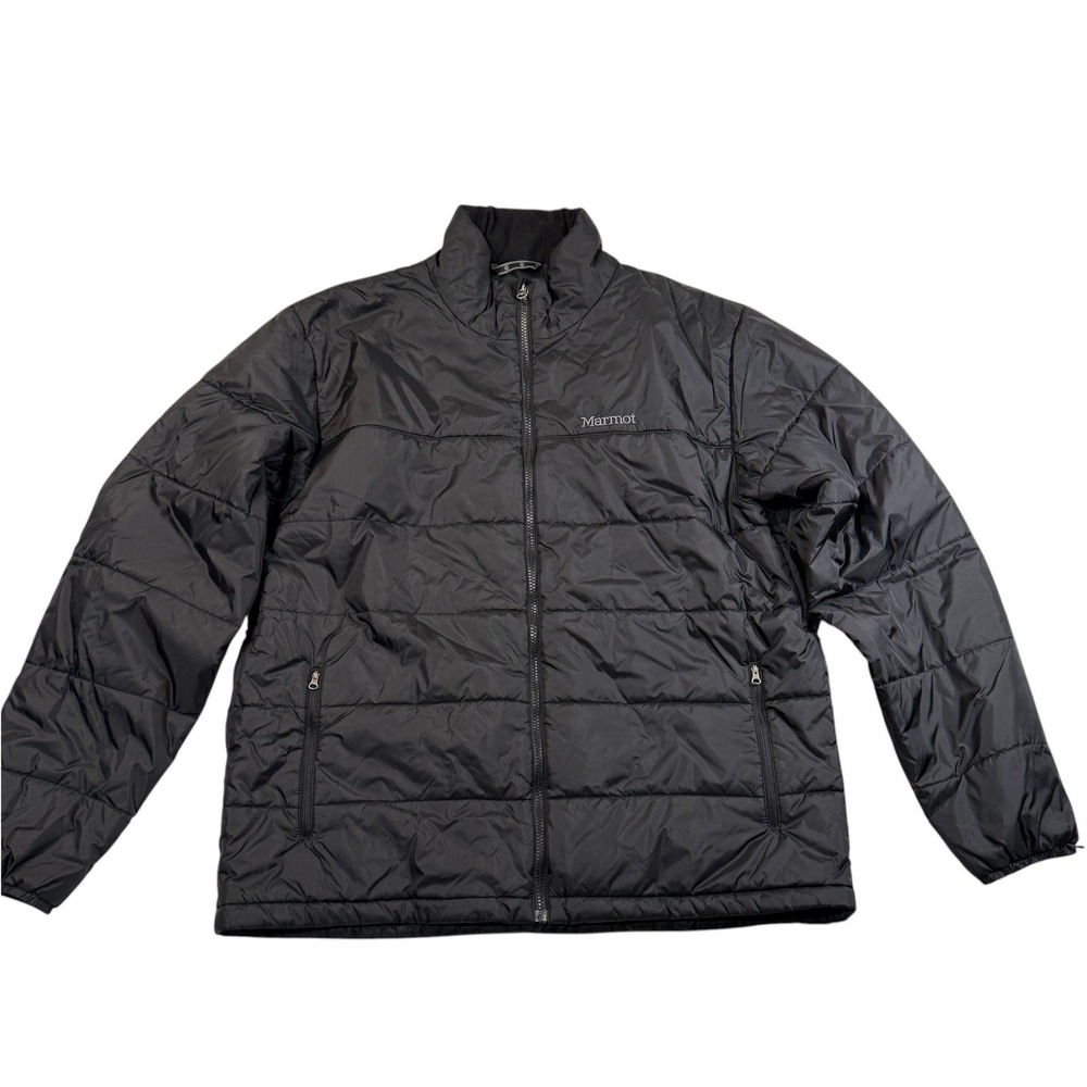 Marmot Puffer Jacket Black Quilted Insulated Full Zip Mens XXL V40320-1